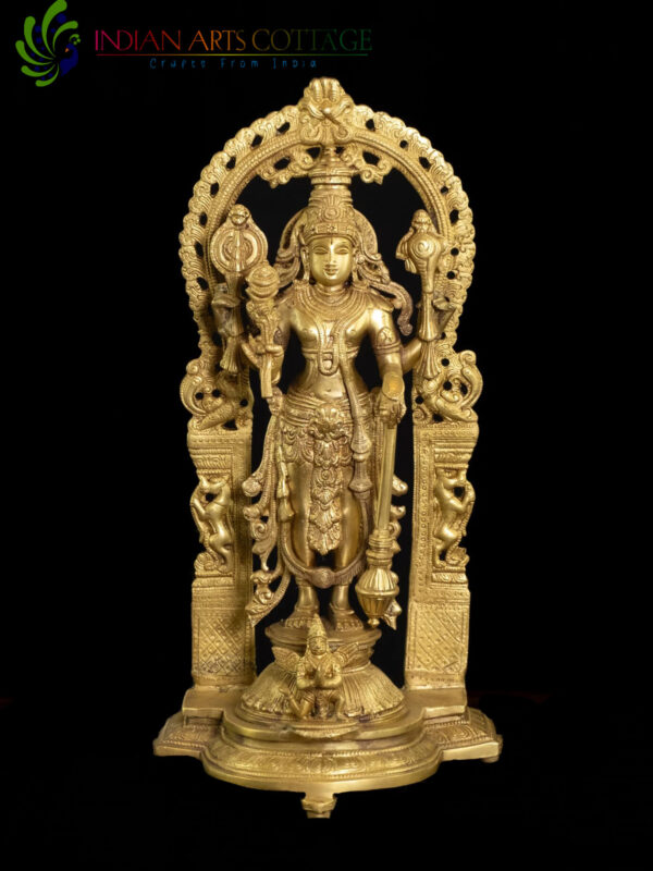 Lord Vishnu Idol Brass 16 inch
