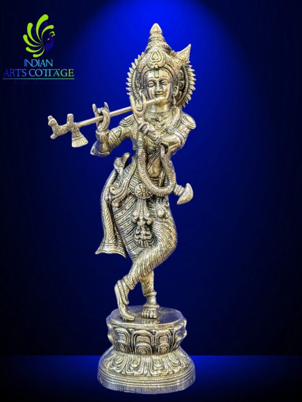 Krishna Idol Brass 14 Inch
