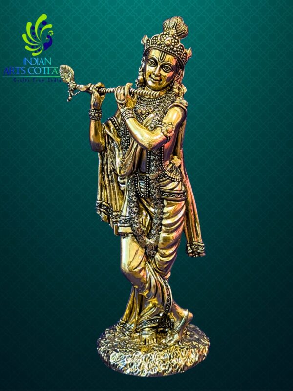Krishna Idol Super Fine Brass 10 Inch