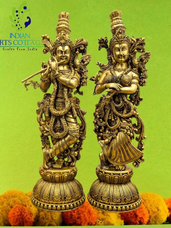 Radha Krishna Super Fine Brass 14 In
