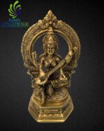Saraswathi Idol Brass 9.5 In - Image 3