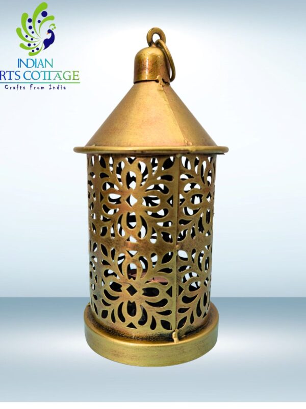 Tea Light Lantern Hanging Iron 11 In