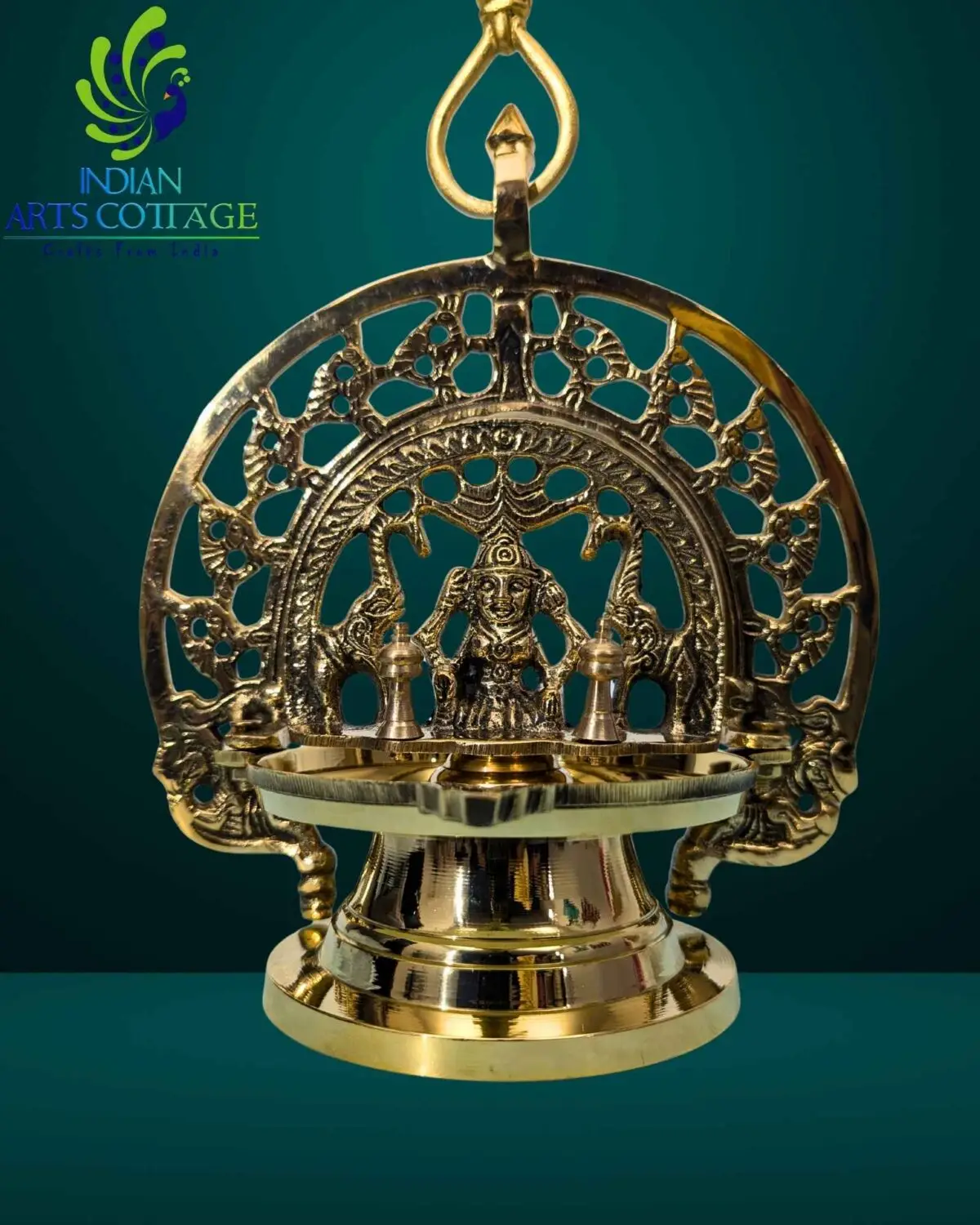 Gaja Lakshmi Hanging Vilakku(Lamp) 9 In - Image 1