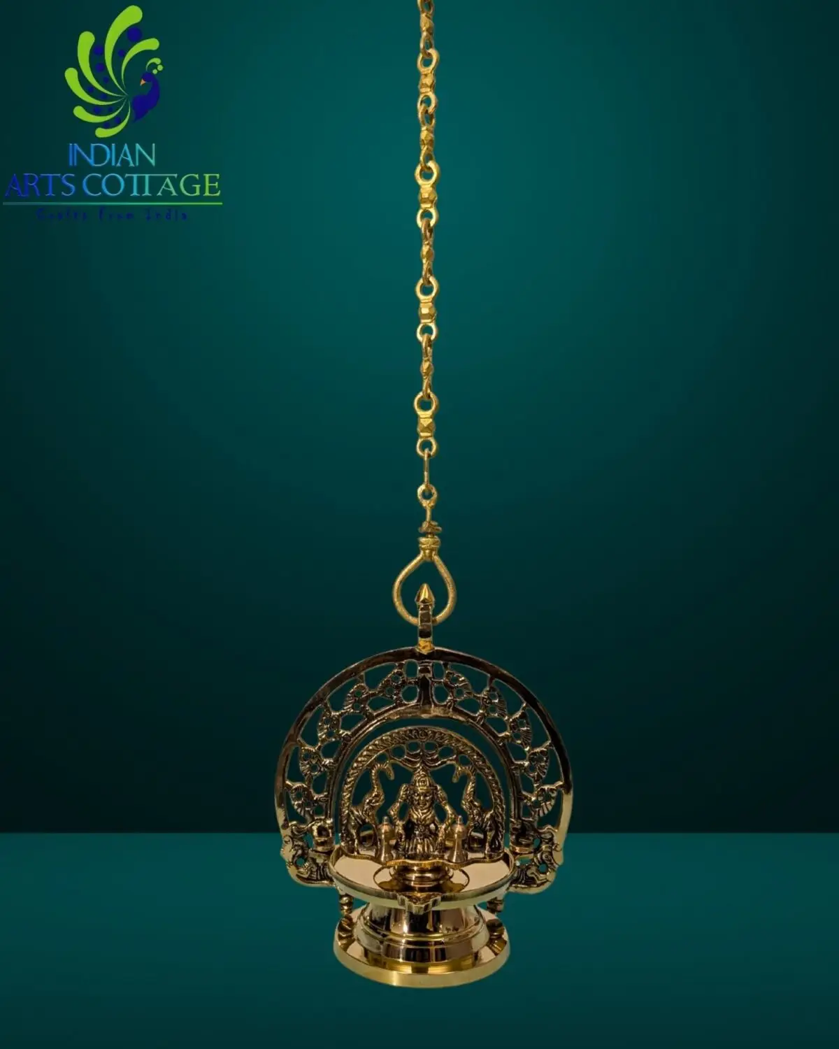 Gaja Lakshmi Hanging Vilakku(Lamp) 9 In - Image 3